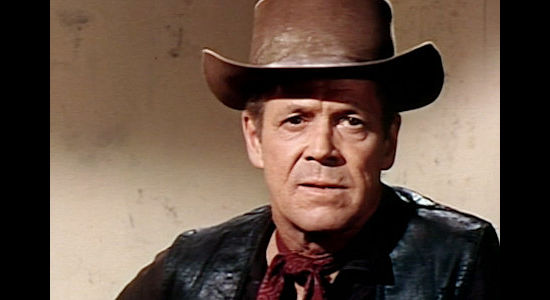 Dan Duryea as WIlliam Duggans, the man who travels from Vermont to New Mexico and finds himself collecting bounies in The Bounty Killer (1965)