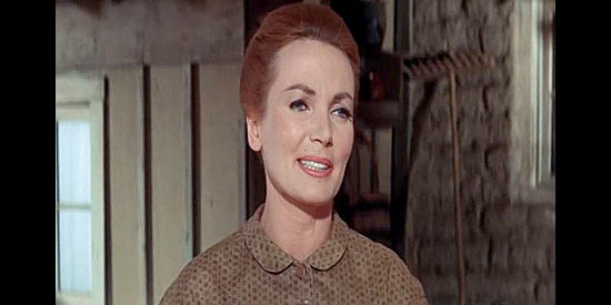 Delphi Lawrence as Marie Webster, the former saloon girl who's settled down and raising a family in The Last Challenge (1967)