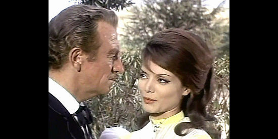 Dick Bentley as Doc with Mercedes Alonso as Dona Maria de Castellar in Gunfighters of the Casa Grande (1964)
