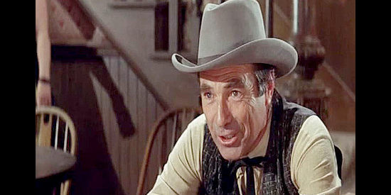 Gary Merrill as Squint Calloway, the gambler caught cheating and forced to pay a heavy price in The Last Challenge (1967)