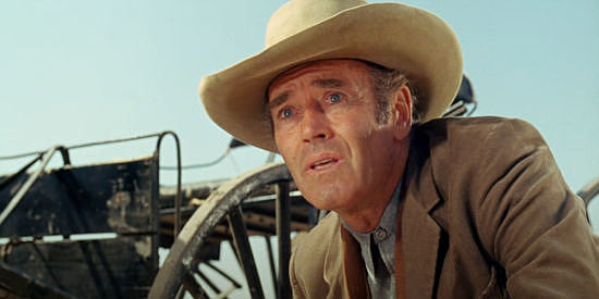 Henry Fonda as Mayor WIll Blue, watching the bad man ride off in Welcome to Hard Times (1967)