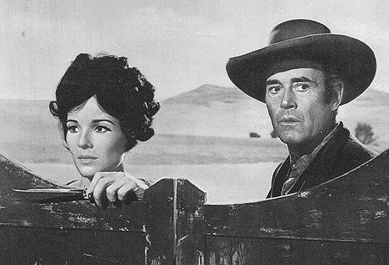 Janice Rule as Molly Riordan with Henry Fonda as Will Blue in Welcome to Hard Times (1967)