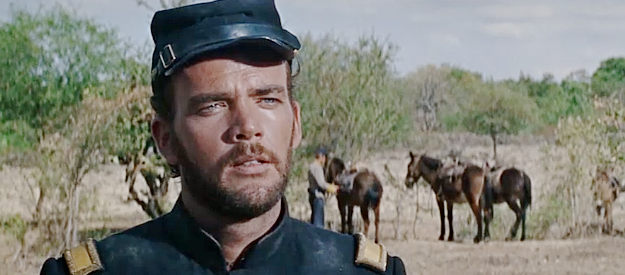 Jim Hutton as Lt. Graham, the man with a passion for artillery in Major Dundee (1965)