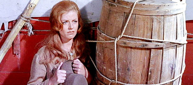 Katherine Justice as Amanda Mack, driven mad by the unexpected death of her husband Johnnie in The Way West (1967)