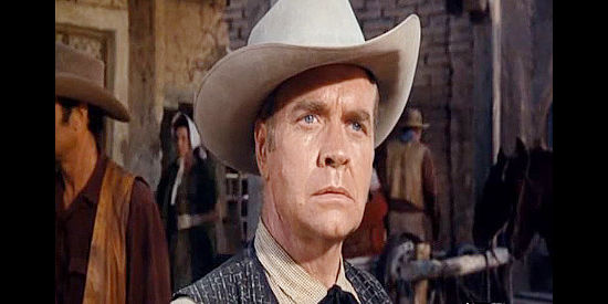 Lyle Bettger as Lee Sutton, realizing a witness to his murders survived in Return of the Gunfighter (1967)