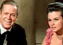 Dan Duryea as WIllie Duggan and Audrey Dalton as Carole Ridgeway, dreaming of a fresh start in a new place in The Bounty Killer (1965)