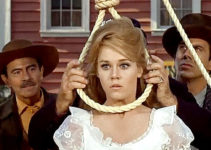 Jane Fonda as Cat Ballou, about to be hanged for killing a man in Cat Ballou (1965)
