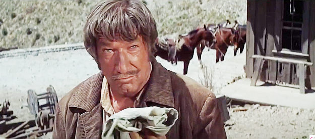 Richard Boone as Grimes, trying to work out a compromise with John Russell in Hombre (1967)