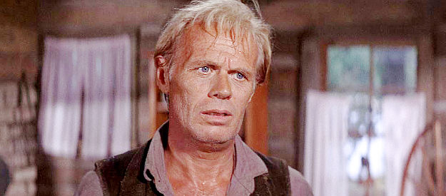 Richard Widmark as Lije Evans, stricken by wanderlust when he hears of the wagon train bound for Oregon in The Way West (1967)