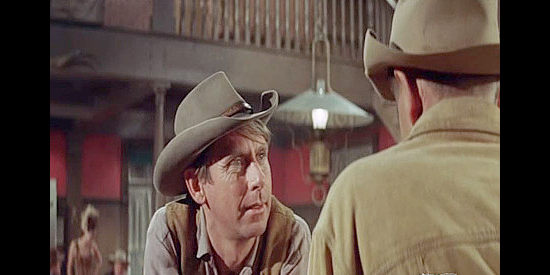 Robert Sorrells as Deputy Harry Bell, talking to his boss about a just-completed gunfight in The Last Challenge (1967)