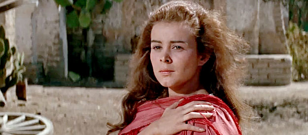 Begona Palacios as Linda, the young girl who falls for Trooper Ryan during the stop at a Mexican village in Major Dundee (1965)