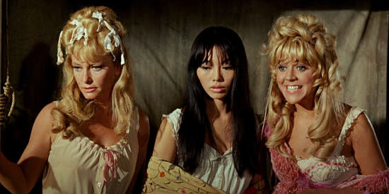 Zar's girls -- Fay Spain as Jessie, Karen Liu as Blossom and Arelen Golonka as Mae in Welcome to Hard Times (1967)