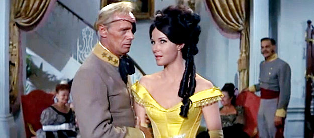 Janice Rule as Liz Pickering with fiance Col. Tom Rossiter (Richard Widmark) in Alvarez Kelly (1966)