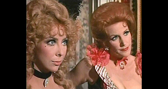 Angelique Pettyjohn and Jessica James as saloon girls Emily and Jan, respectively, in Heaven with a Gun (1969)