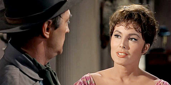 Charlene Holt as Maudie, the woman with feelings for Cole Thornton and J.P. Harrah in El Dorado (1967)