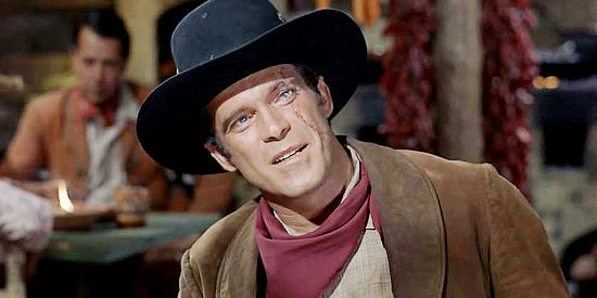 Christopher George as Nelse McLeod, Bart Jason's hired gun in El Dorado (1957)