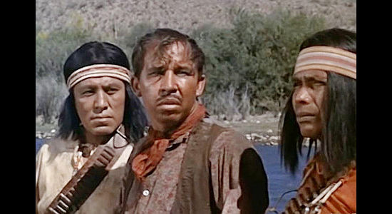 Danny Zapien as Chito, realizing Johnny Barnes plans to leave him behind with the Apache in The Purple Hills (1961)