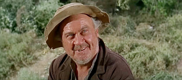 Dub Taylor as Pop McGovern, Penny's partner, announcing plans to go straight and open a dress shop in The Shakiest Gun in the West (1968)