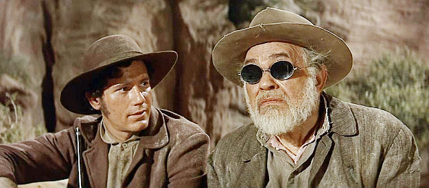 Edward G. Robinson as Old Adams, remembering when the gold was discovered and how he lost his sight in MacKenna's Gold (1969)