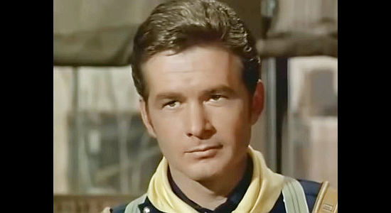 Gary Clarke as Capt. Richards, the cavalry officer who wants Hondo to scout for him in Hondo and the Apaches (1967)