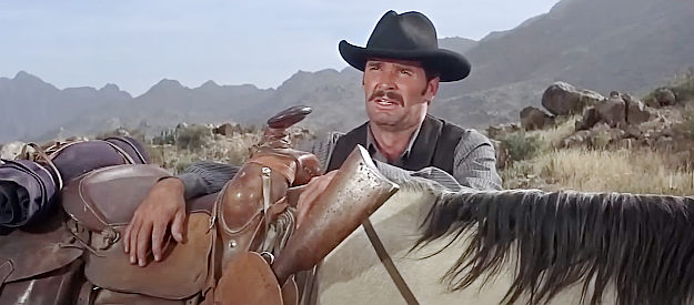 James Garner as Wyatt Earp, breaking up his hunting party after another kill in Hour of the Gun (1967)