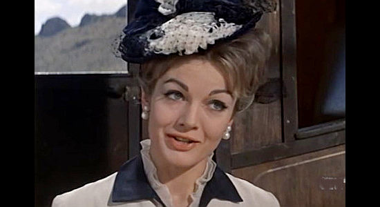 Joanna Barnes as Amy Carter, trying to make sure young Martin Beaumont doesn't follow the vengeance trail in The Purple Hills (1961)