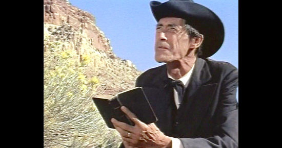 John Carradine as Preacher Boone Hawkins in Five Bloody Graves (1969)