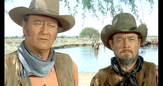 John Wayne as Col. John Henry Thomas with Ben Johnson as Short Grub in The Undefeated (1969)