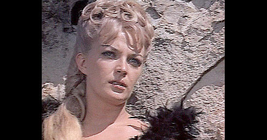 Julie Edwards as Lavinia Ward, the gambler's girl in Five Bloody Graves (1969)