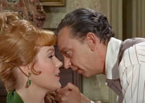Barbara Rhoades as Penelope Cushings and Don Knotts as Dr. Jesse Heywood in The Shakiest Gun in the West (1968)