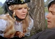Kim Novak as Sister Lyda with Clint Walker as Ben Quick in The Great Bank Robbery (1969)