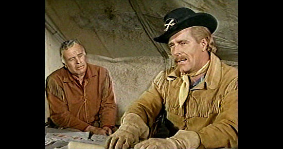 Philip Carey as Col. Custer contemplates a brillaint victory with newspaper reporter Mark Cambridge (House Peters) in The Great Sioux Massacre (1965)