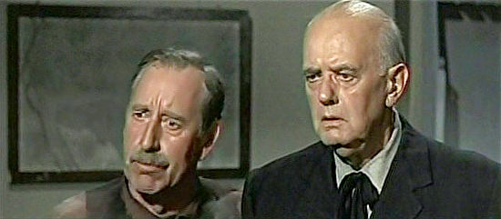 Shelby hotel owner Dan Evans (Frank Ferguson) and the Rev. Staley (Charles Meredith) in The Quick Gun (1964)