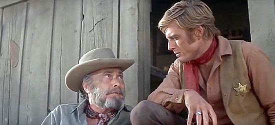 Barry Sullivan as Ray Calvert with Robert Redford as Deputy Sheriff Cooper in Tell Them WIllie Boy Was Here (1969)