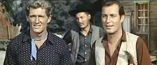 Brad Harris as Tom Quincey with Hansjorg Felmy as Sheriff James Lively in Pirates of the Mississippi (1963)
