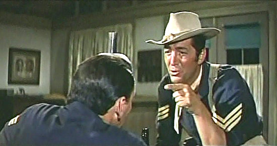 Dean Martin as Sgt. Chip Deal trying to convince fellow Sgt. Mike Merry to defy orders in Sergeants 3 (1962)