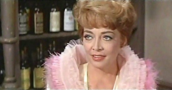 Marie Windsor as Hanna, the Kansas City saloon owner in Mail Order Bride (1964)