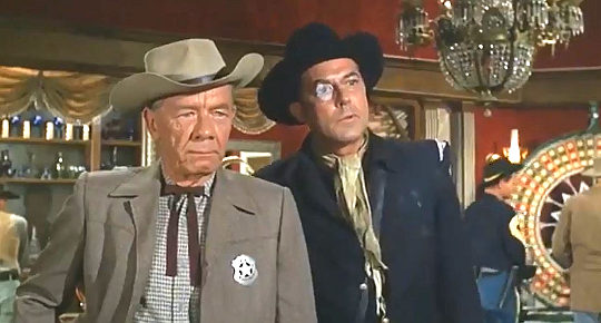 Russell Thorson as Marshal Hart with Michael Evans as Estrick in The Plainsman (1966)