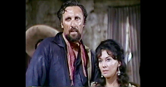 Timothy Carey as Billy Cat with one of the cantina girls in A Time for Killing (1967)