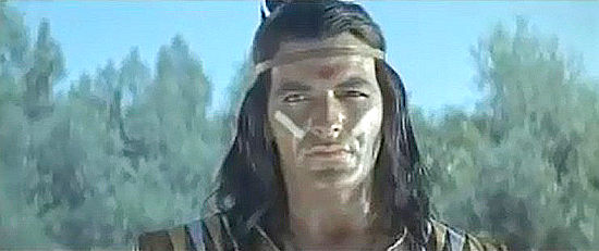 Tony Kendall as Black Eagle, the Cheyenne chief   in Pirates of the Mississippi (1963).