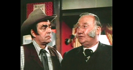 Jack Elam as Sheriff Clyde Barnes with Edward Andrews as crooked Mayor Lundy in The Over the Hill Gang (1969)