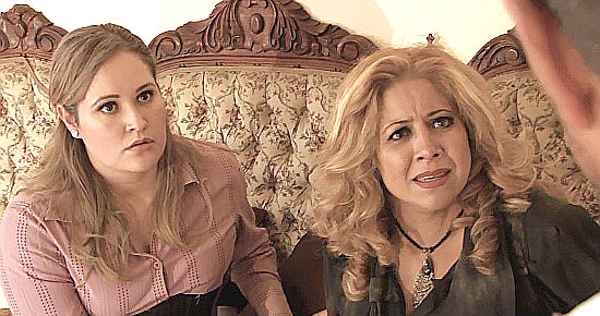 Julieta Hernandez as Mrs. Villareals and Erika Ramirez as Marta Hurraldes in Frontier (2019)