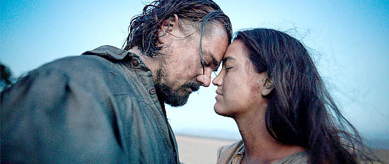 Leonardo DiCaprio as Hugh Glass and Grace Dove as his late wife in The Revenant (2015)