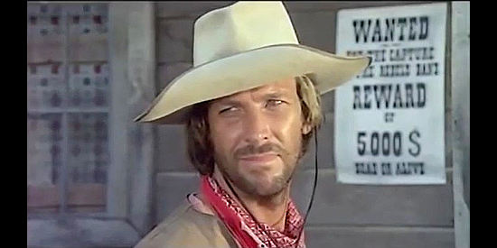 Lincoln Tate as Amen prepares to collect another bounty in For a Book of Dollars (1973)