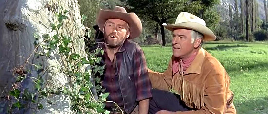 Milan Srdoc (Paddy Fox) as Old Wabble with Old Surehand (Stewart Granger), sneaking up on the Comanches in Flaming Frontier (1965)
