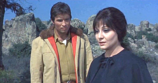Peter Martell (Pietro Martellanza) as Alex Mitchell and sister Gloria take revenge at their parents' gravesite Two Crosses at Danger Pass (1967)