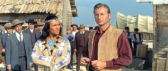 Pierre Brice as Winnetou with Lex Barker as Old Surehand in The Halfbreed (1966) 