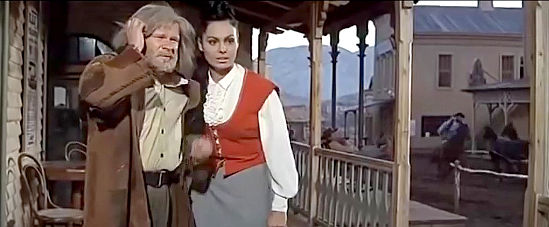 Ralf Wolter as Sam Hawkens and Daliah Lavi as The White Dove in Apache's Last Battle (1964)