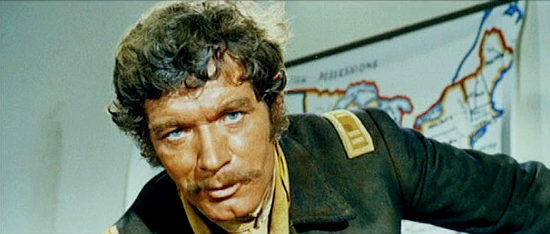 Stephen Boyd as Capt. Chadwell explains his plan of action in Those Dirty Dogs (1973)
