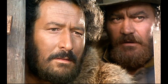 Glauco Onorato as El Supremo and Remo Capitani (Roy O'Connor) as his second in command in Carambola's Philosophy, In the Right Pocket (1975)